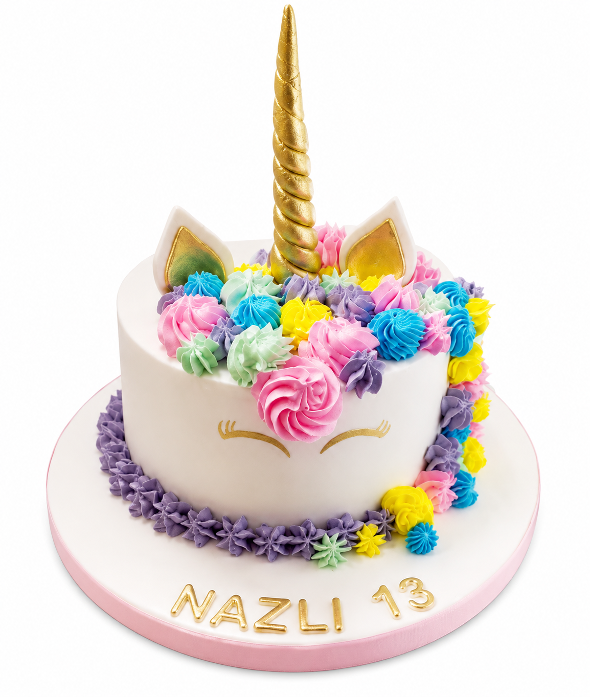 Rakamlı Unicorn Doğum Günü Pasta