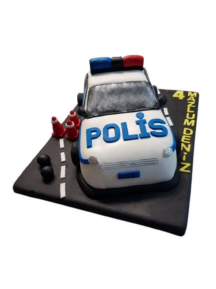 Polis Arabası Temalı 4 Yaş Butik Pasta